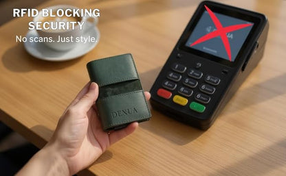 Mens Wallet, Premium Leather Slim Wallet, RFID Blocking Pop-Up Card Holder, Extra Credit Card Slots, Cash Slot, Magnetic Closure, Christmas Gift Ready Gift Box Included