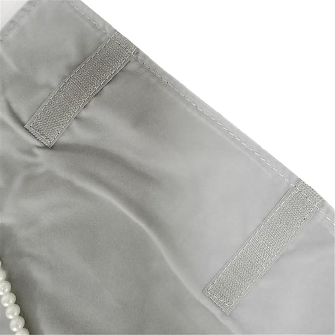 Premium Jewelry Roll Organizer for 16 Necklaces 55cm x 29cm Metal Snap & Velcro Closure - Ideal for Travel and Storage (Grey)