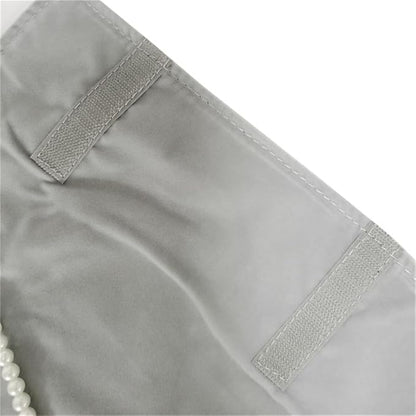 Premium Jewelry Roll Organizer for 16 Necklaces 55cm x 29cm Metal Snap & Velcro Closure - Ideal for Travel and Storage (Grey)