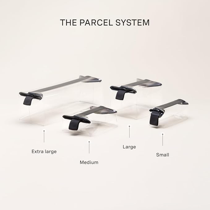 Cadence Parcel - Clear Kit with Magnetic Closure - Durable and Leak-Resistant Travel Toiletry Kit - Modular Design - Hygiene Bag for Travel Essentials - 2 Qt - Ink