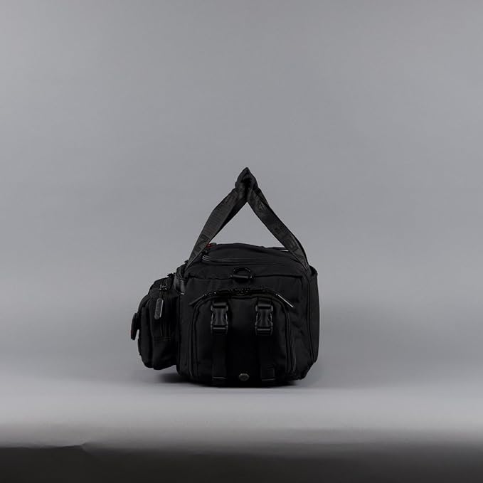 WOLFpak 20L Mini Duffle Bag for Gym & Travel | Waterproof Carry-On Weekender Bag with Shoe Compartment, Hard Bottom, and Tactical Molle System (Red Venom)