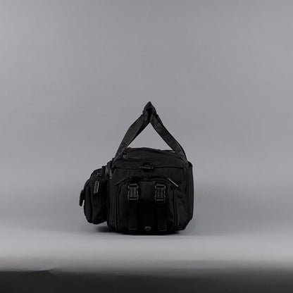 WOLFpak 20L Mini Duffle Bag for Gym & Travel | Waterproof Carry-On Weekender Bag with Shoe Compartment, Hard Bottom, and Tactical Molle System (Red Venom)