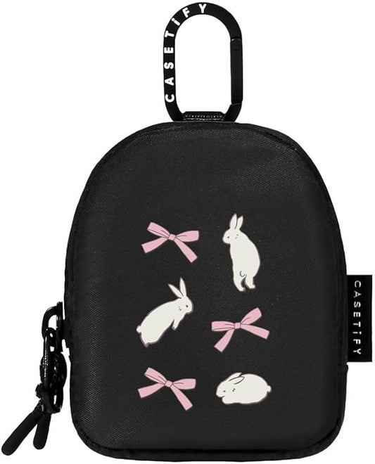 CASETiFY Earbuds Pouch - Rabbit Ribbon - Black