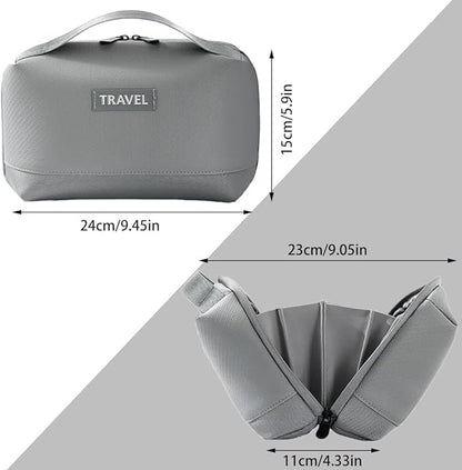 Electronic Organizer Accessory Cable Organiser Bag Water-Resistant Travel Essentials Tech Pouch for Charger, Cables, Hard Drive, Power Bank, Memory Card (Grey)