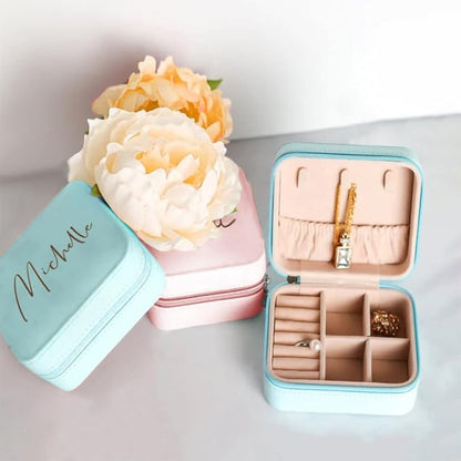 Getname Necklace Custom Name Travel Jewelry Case Personalized Travel Jewelry Box with Name Small Jewelry Box Portable Jewelry Organizer