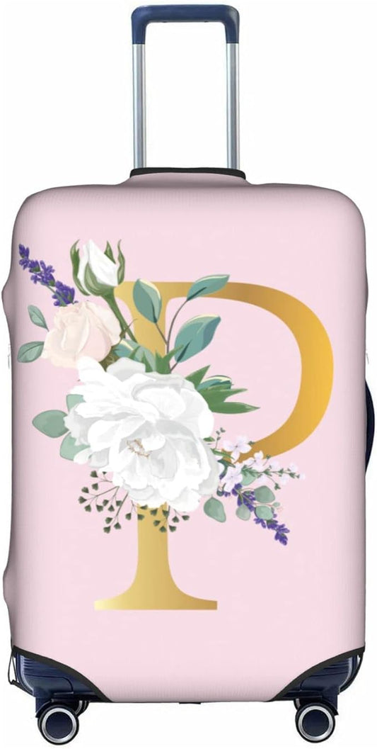 Flower Lette P Pink Luggage Cover Elastic Washable Stretch Suitcase Protector Anti-Scratch Travel Suitcase Cover for Kid and Adult XL (29-32 inch suitcase)