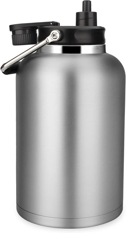 Zenbo One Gallon Jug with Straw, 128 oz Double Wall Vacuum Insulated Sports Water Bottle, Keeps Cold up to 48 Hours, Leak-Proof & Sweat-Proof Stainless Steel Water Jug for Gym, Outdoor & Camping