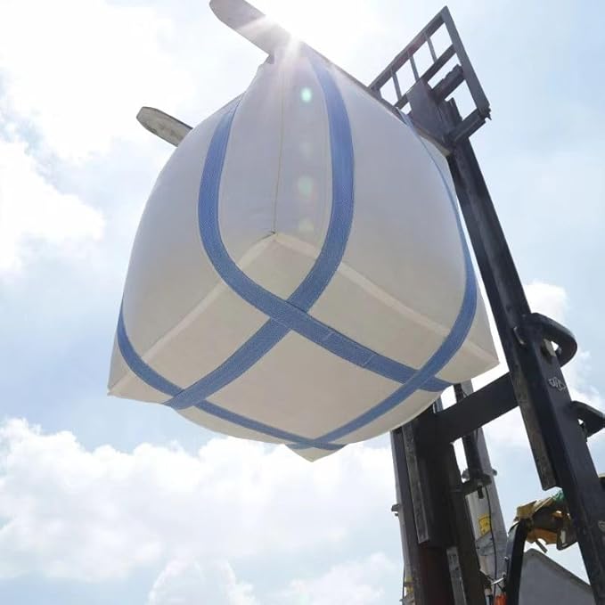 10 Pack FIBC Bulk Bag,2 Ton Bag,4400lbs SWL Safty Factor 3:1,35"L x 35"W x 43"H, Woven Polypropylene Bags,Duffle Top Flat Bottom,Heavy Duty Bulk Bags for Industry Agriculture