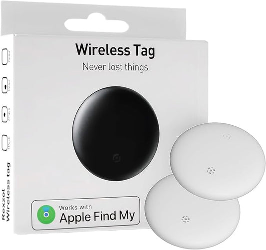 Air Trackers Tags,Bluetooth Airtags, Smart Tracker, GPS Navigator Tag, Finder Works with Apple Find My (iOS Only) App, Locator for Keys, Luggage, Satchel, Backpack Pets. (White 2 Packs)