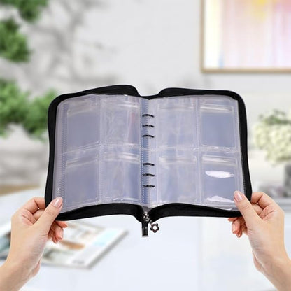 Earring Organizer Case Travel Jewelry Organizer Transparent Jewelry Storage Book for Necklace Bracelet Ring Holder with Small Clear Zippered Pouch