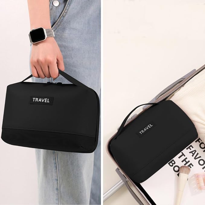 Electronic Organizer Accessory Cable Organiser Bag Water-Resistant Travel Essentials Tech Pouch for Charger, Cables, Hard Drive, Power Bank, Memory Card (Black)