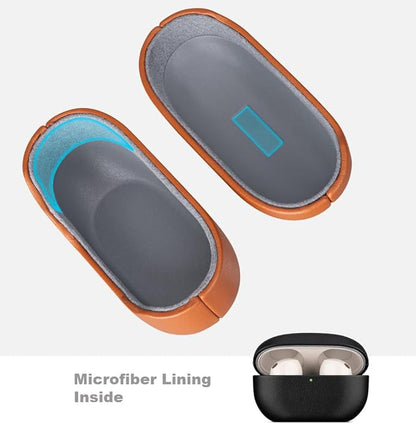 LOPIE Leather Case Compatible with Sony WF-1000XM5, Handcrafted Fully-Wrapped Nappa Leather Case Designed for Earbuds WF1000XM5 Cover 2023, Protective Hard Shell for Men/Women - Black