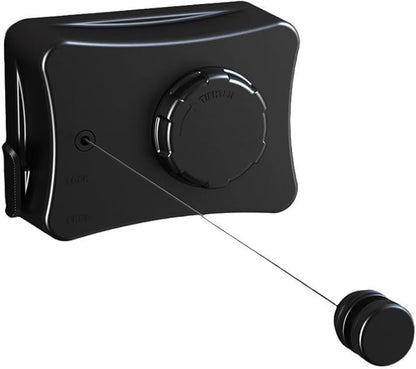 Retractable Clothesline for Outdoor & Indoor Use, 16.73 Ft Heavy Duty Retracting Clothes Line with Single Stainless Steel Rope - Laundry Drying Rack for Bathroom, Outside Areas (Black)