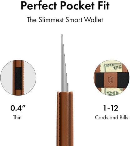 Ekster - Parliament Pop Up Wallet for Men - RFID Blocking Metal Card Holder Wallet with Push Button and Card Ejection - Minimalist Leather Tactical Daily Carry Parliament - Easy Access, Classic Brown