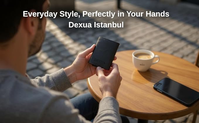 Mens Wallet, Premium Leather Slim Wallet, RFID Blocking Pop-Up Card Holder, Extra Credit Card Slots, Cash Slot, Magnetic Closure, Christmas Gift Ready Gift Box Included