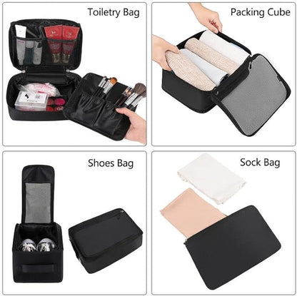 BAGAIL 8 Set Packing Cubes Luggage Packing Organizers for Travel Accessories-Jet Black