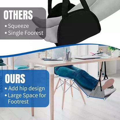 Portable Airplane Foot Hammock, Height Adjustable Feet Rest for Plane Travel, Office, Desk, Bus, Train, Long Trip(Light Gray)