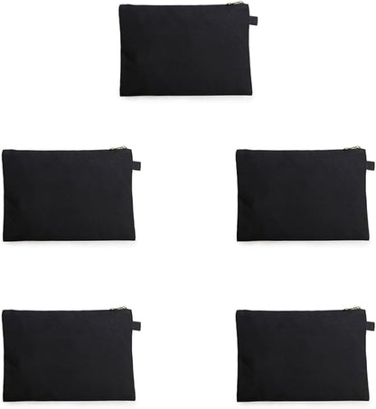 Zipper Pouch Storage Bag Simple and Stylish Women's Cosmetic and Travel Bag (Black-basic-5)