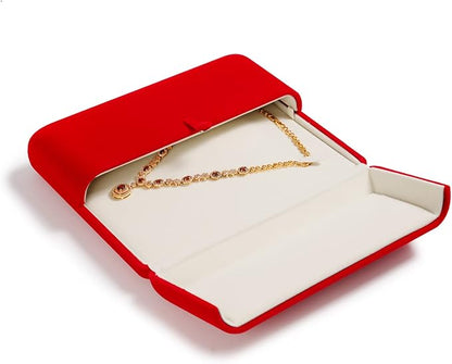 Oirlv Premium Velvet Big Necklace Gift Box Jewelry Box for Women Long Necklace Storage Case
