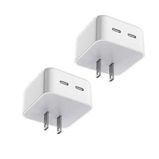 Fast iPhone 15 Charger Block, 2 Pack 40W Dual USB C Wall Charger PD Fast Charging Block Type C Foldable Charger Power Adapter Plug Box Apple Chargers for iPhone 15/14/13 Pro/12 Pro/Mini/iPad
