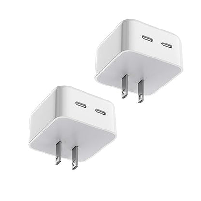 Fast iPhone 15 Charger Block, 2 Pack 40W Dual USB C Wall Charger PD Fast Charging Block Type C Foldable Charger Power Adapter Plug Box Apple Chargers for iPhone 15/14/13 Pro/12 Pro/Mini/iPad