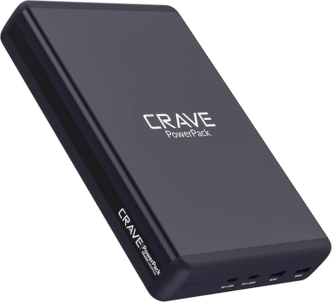 Crave PD Power Bank 50000mAh, PowerPack Portable Battery Pack Charger [Power Delivery PD 3.0 USB-C 100W + Quick Charge QC 3.0 Dual Ports] for MacBook, iPhone, Samsung, and More