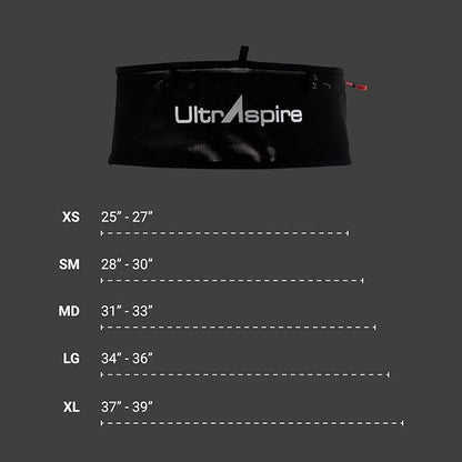 UltrAspire Fitted Race Running Waist Belt - Lightweight, Durable, Essential Pockets, 5 Sizes