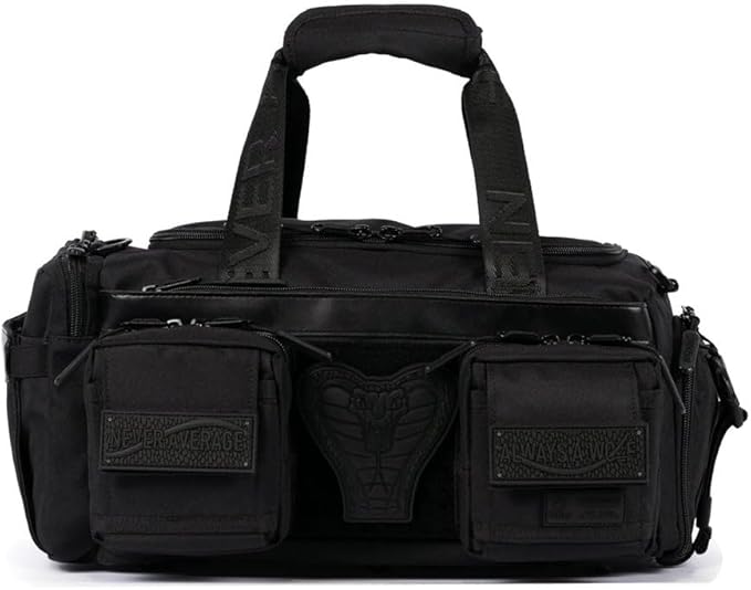 WOLFpak 20L Mini Duffle Bag for Gym & Travel | Waterproof Carry-On Weekender Bag with Shoe Compartment, Hard Bottom, and Tactical Molle System (Black Venom)