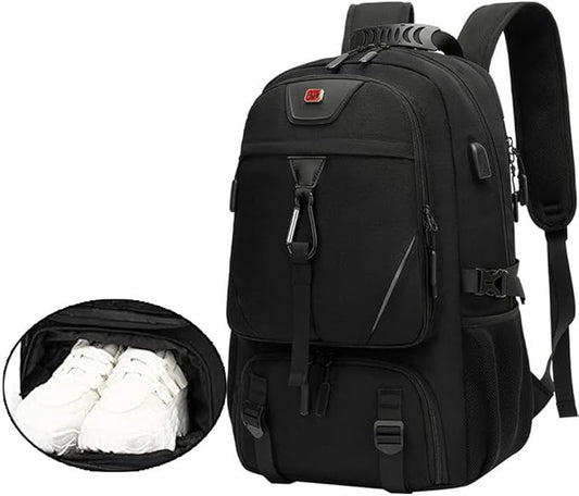 Aikelai Large Travel Backpack with Shoe Compartment, Carry On Backpacks for Men, Laptop Backpack with USB Charging Port