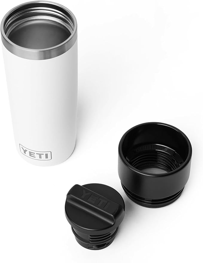 YETI Rambler 16 oz Travel Bottle, Stainless Steel, Vacuum Insulated with Leakproof Commuter Cap, White
