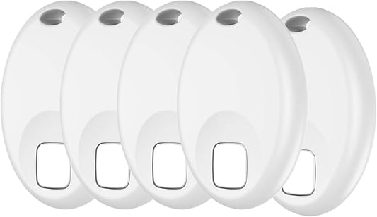 Bluetooth Air Tracker Tags Works with Apple Find My APP (iOS 14.5 Above Only), Smart Tag Item Finders for Key, Luggage, Backpack and More, IP67 Waterproof Tracking Tags (White, 5 Pack)