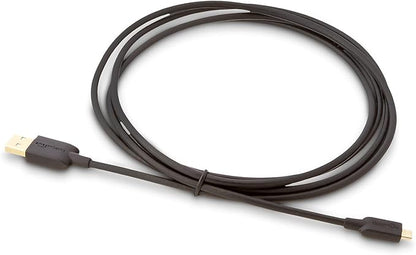 Amazon Basics 5-Pack USB-A to Micro USB Charging Cable, 480Mbps Transfer Speed with Gold-Plated Plugs, USB 2.0, 6 Foot, Black