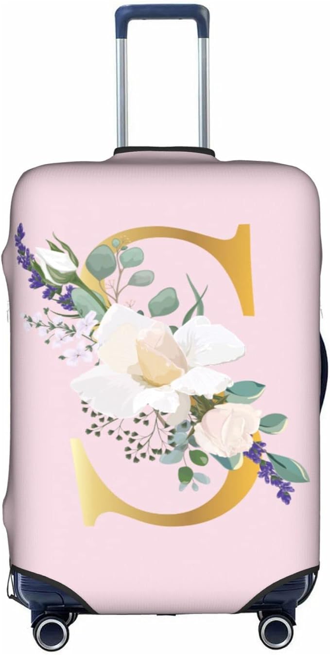 Flower Lette S Pink Luggage Cover Elastic Washable Stretch Suitcase Protector Anti-Scratch Travel Suitcase Cover for Kid and Adult XL (29-32 inch suitcase)