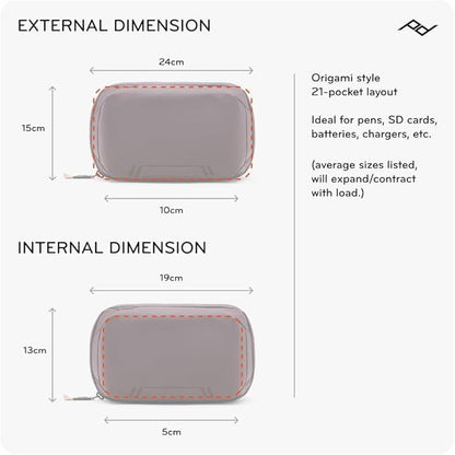 Peak Design Tech Pouch, Ocean, Electronics Organizer for Travel or Everyday Carry, Origami-Style Storage, Cable Pass-Through, Weatherproof Recycled Nylon, Gear Carry Bag for Men and Women