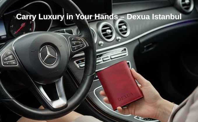 Mens Wallet, Genuine Leather Trifold Wallet with Pop-Up Card Holder, RFID Blocking, Card Slots, Cash & Coin Compartments, Magnetic Closure, Christmas Gift Ready Gift Box Included