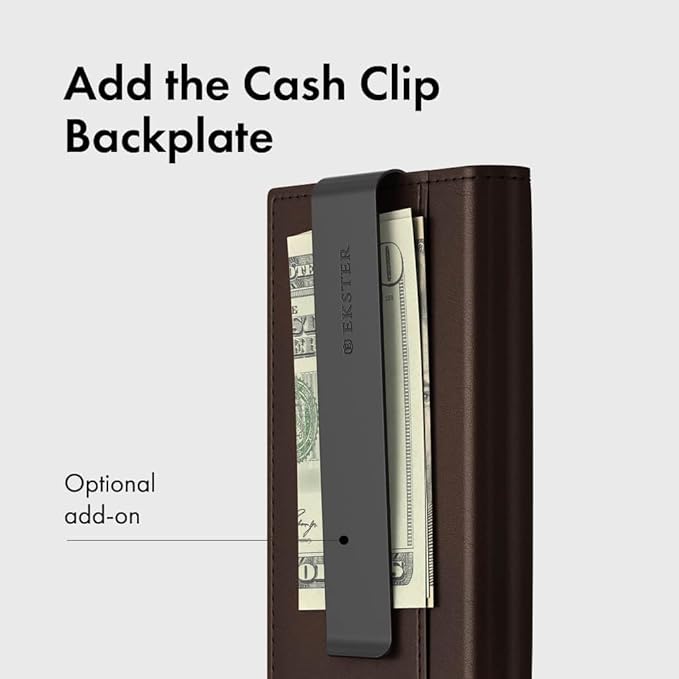 Ekster Men's Wallet PRO | RFID Blocking Parliament Leather Minimalist Wallet | Holds 14 Cards & Cash | Slim Cardholder for Men w/Push Button Designed for Quick Card Access | Brown