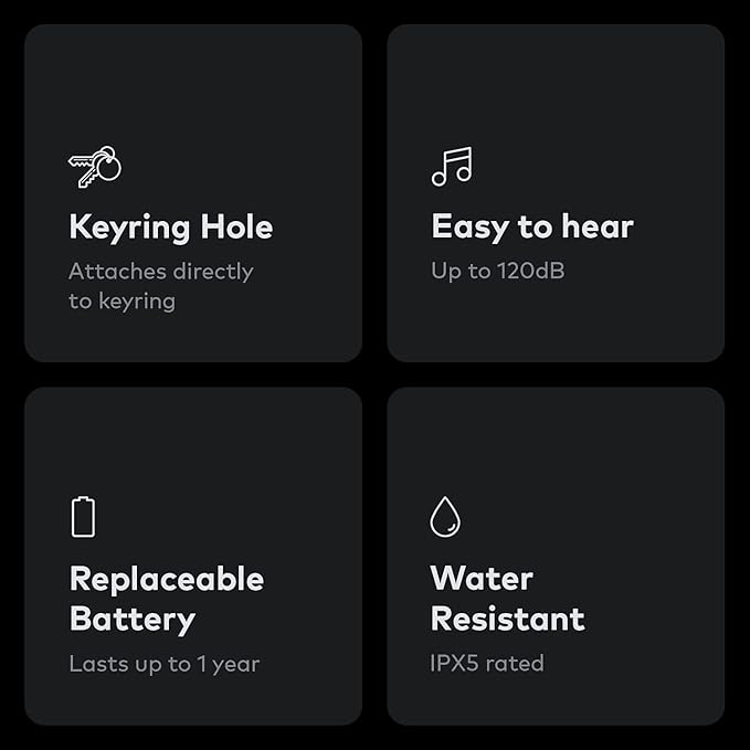 Chipolo ONE Spot - 4 Pack - Finder, Bluetooth Tracker - Works with The Apple Find My app (only for iOS) (Almost Black)