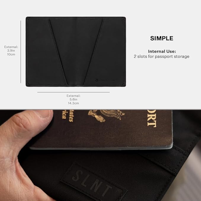Silent Pocket RFID Blocking Black Leather Passport Wallet - Secure Your Information, Great for Travel