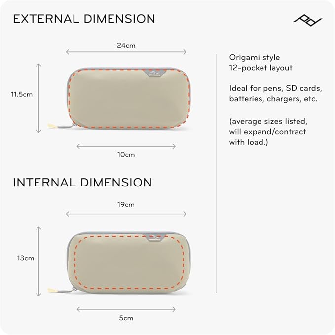 Peak Design Small Tech Pouch, Ocean, Electronics Organizer for Travel or Everyday Carry, Origami-Style Storage, Cable Pass-Through, Weatherproof Recycled Nylon, Gear Carry Bag for Men and Women