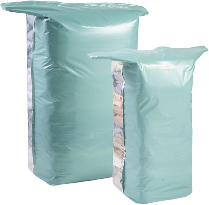 NeatNest 6 Pack Cube Vacuum Storage Bags – 3 Medium & 3 Large, Box-Shaped Space Saver Bags with Vacuum or Hand Press, Durable PE+PA Material for Comforters, Clothes, Pillows