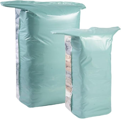 NeatNest 6 Pack Cube Vacuum Storage Bags – 3 Medium & 3 Large, Box-Shaped Space Saver Bags with Vacuum or Hand Press, Durable PE+PA Material for Comforters, Clothes, Pillows