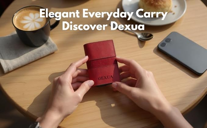 Mens Wallet, Premium Leather Slim Wallet, RFID Blocking Pop-Up Card Holder, Extra Credit Card Slots, Cash Slot, Magnetic Closure, Christmas Gift Ready Gift Box Included