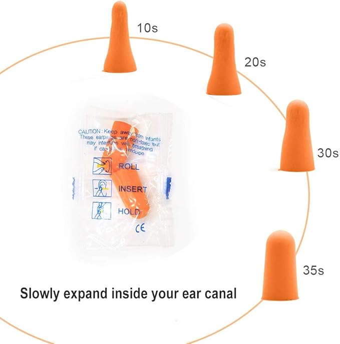 Quality Foam Earplugs 200 Pair - 32dB Noise Cancelling Soft High Decibel Ear Plugs for Noise Reduction Ear Protection Construction Loud Music Shooting Guns Work Safety Hearing Protection Ear Plugs