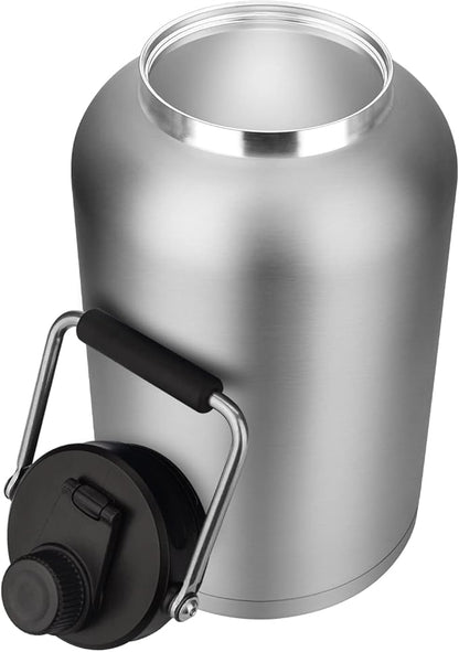 Zenbo One Gallon Jug with Straw, 128 oz Double Wall Vacuum Insulated Sports Water Bottle, Keeps Cold up to 48 Hours, Leak-Proof & Sweat-Proof Stainless Steel Water Jug for Gym, Outdoor & Camping
