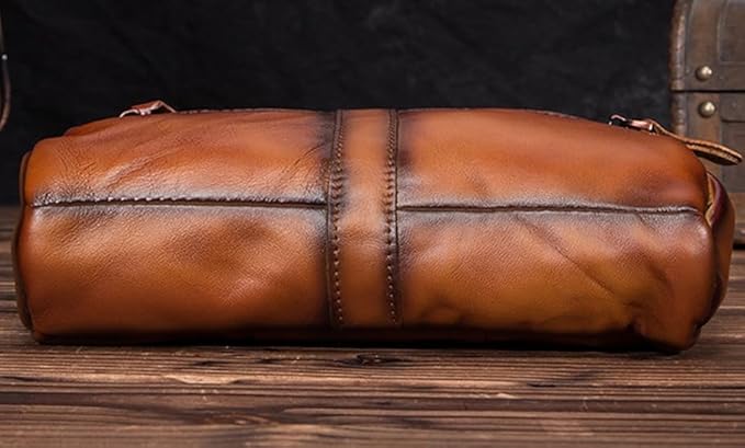 Outdoor Ready Water Resistant Leather Waist Pack for Men Hiking Riding Travel Fanny Bag with Phone Pocket Gifts for Men (Brown&Black)