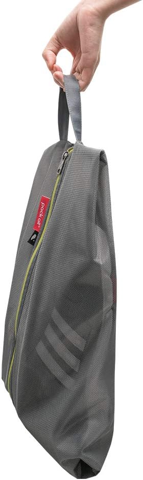 pack all Plus-Sized Shoe Bag for Travel, Water-Resistant Shoe Pouch for Gym, Odor-Resistant Soccer Cleats Bag for Sport (Grey, 1-Pack)