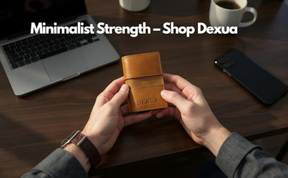 Mens Wallet, Premium Leather Slim Wallet, RFID Blocking Pop-Up Card Holder, Extra Credit Card Slots, Cash Slot, Magnetic Closure, Christmas Gift Ready Gift Box Included