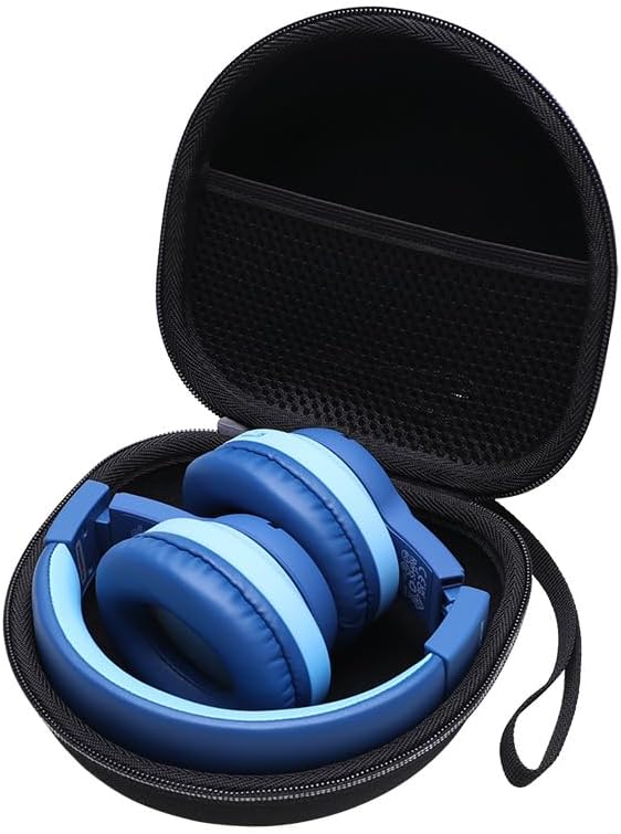 Kids Headphones Case Compatible with iClever BTH12 / BTH20/ BTH26/HS19, JoySpark, Candy Bila, EarFun, MIDOLA, IMYB Foldable Kids Headphones, Black Travel Storage Bag(Case Only)
