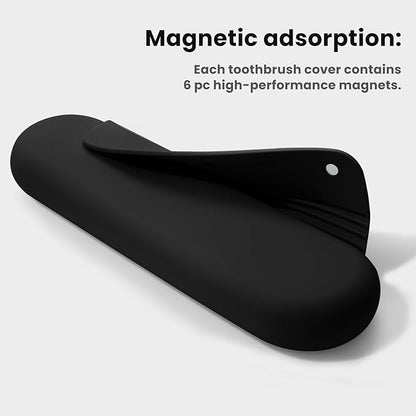 Silicone Electric Toothbrush Travel Case, Manual Toothbrush Travel Cover for Men and Women,Toothbrush Holder for Travel,Gym and More, Fits Most Manual and Electric Toothbrushes - Black