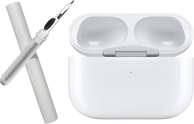 Replacement Charging Case for AirPods Pro 1&2 Generation with fast Wireless and Wired Charging, Bluetooth Pairing and Sync Button, 680mAh Battery with Multi-Function Cleaning Tool. No Earbuds/Airpods.